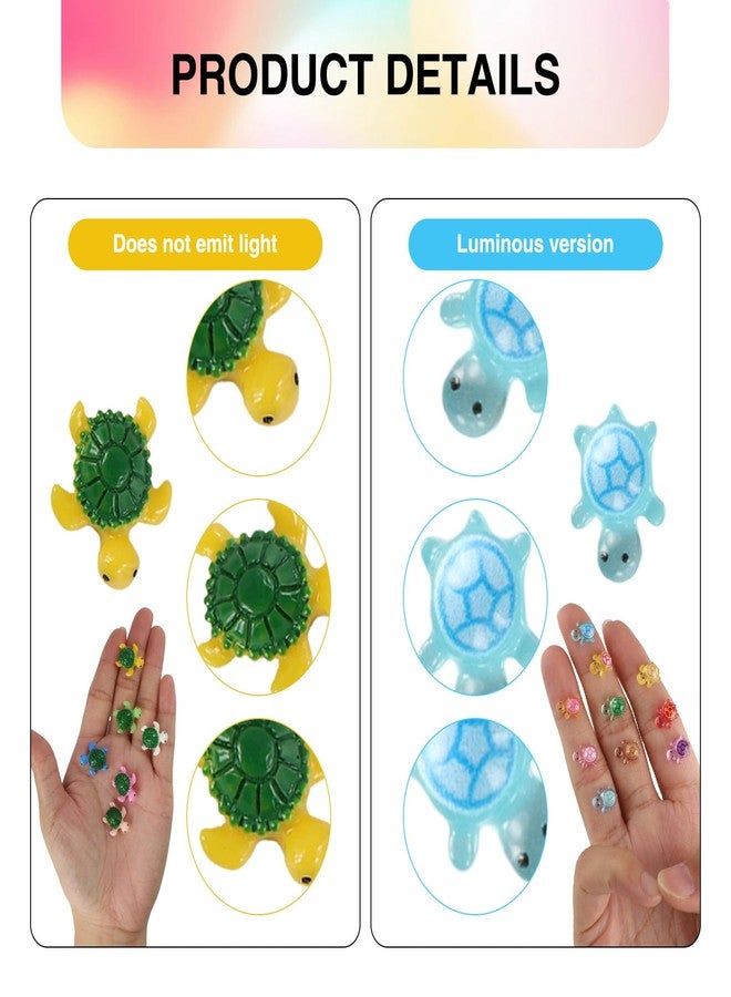 LOGJAM 420 Pcs Mini Resin Turtles Decor, Cute Tiny Sea Turtle Figurines Glow in The Dark for Garden Fish Tank Micro Landscape Home Decor Crafts - Image 3